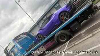 Purple Lamborghini seized by police after supercar driver's 'excessive engine revving'