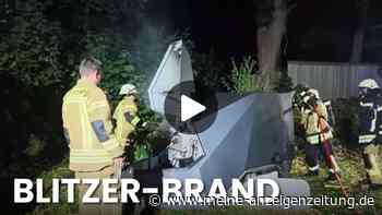 Unbekannter zündet Blitzer an – Messdaten trotz Feuer erhalten