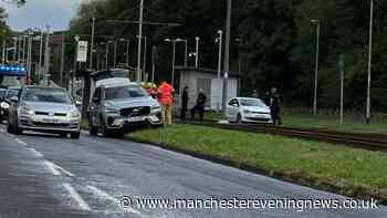 Disruption on Metrolink line after car left on tracks between Wythenshawe and Manchester Airport