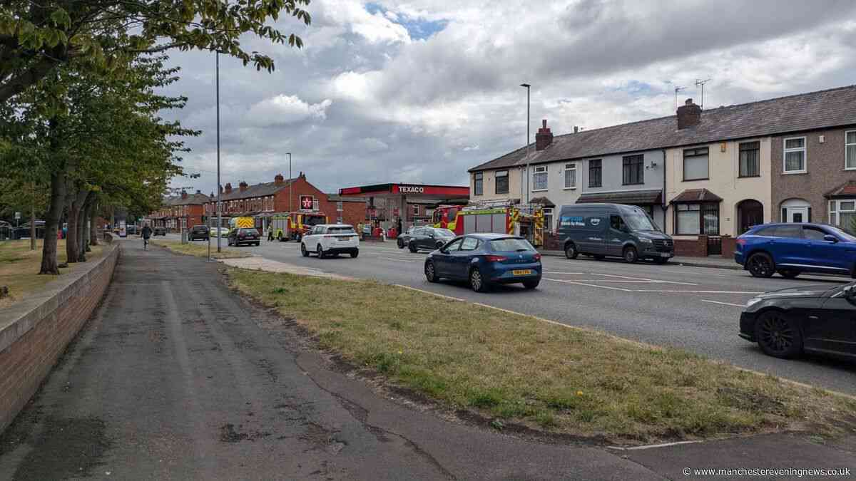 Emergency services race to Warrington petrol station due to fears over man's safety