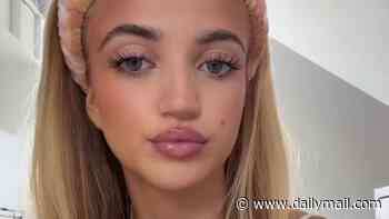 Princess Andre perfects her pout as she teases her new lip kit - after Katie gets scar tissue removed following years of filler