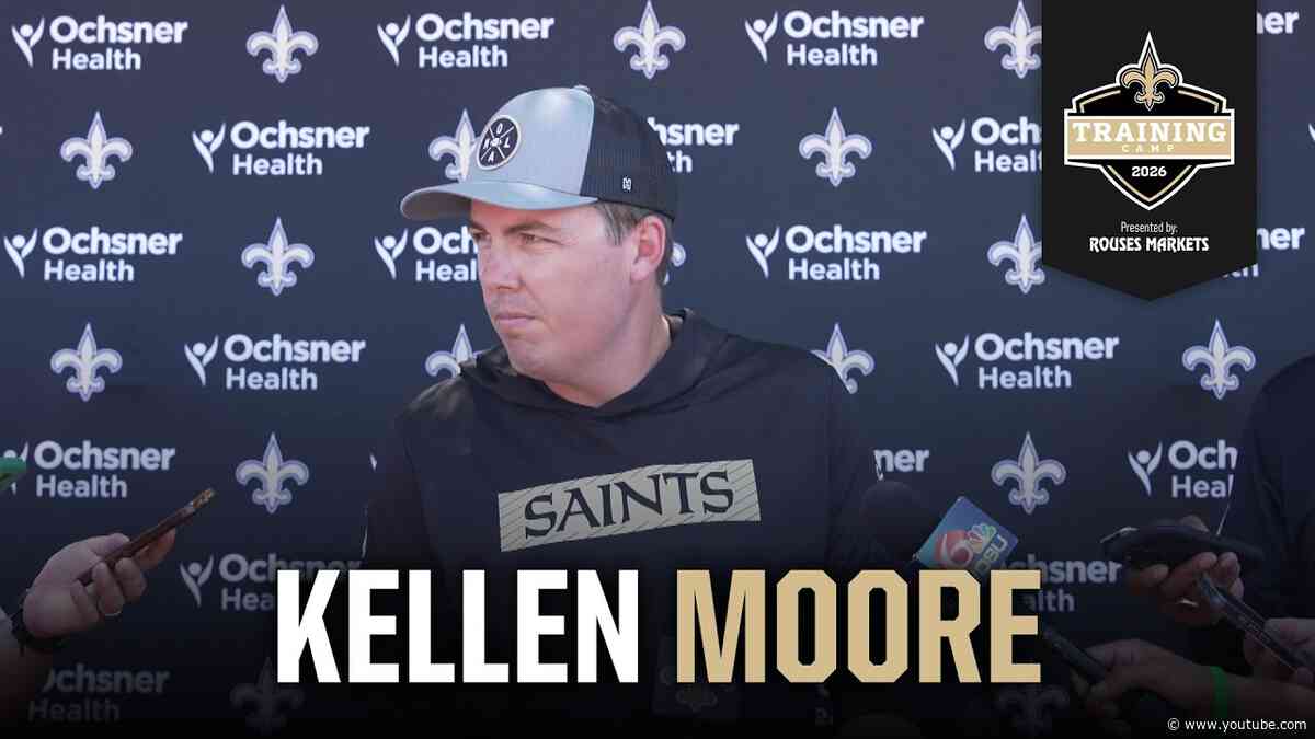 Kellen Moore recaps walk through practice | Saints Training Camp 2026
