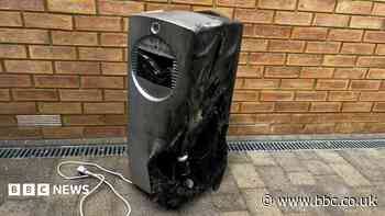 Family avoid disaster in air con explosion