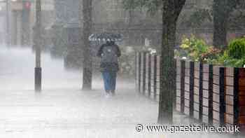 Met Office weather warning for rain and storms extended across Teesside