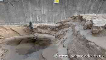 Warning issued as huge hole opens on New Brighton beach