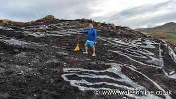 Residents angered over huge mural painted onto scorched hillside
