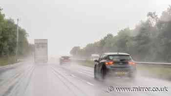 Drivers given £5k fine alert as heavy rain and thundery showers batter the UK