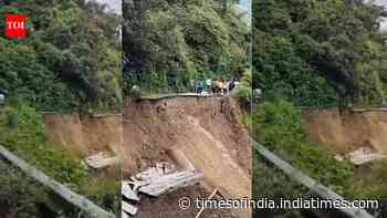 Heavy rain triggers road washout on Mussoorie-Kempty Highway in Uttarakhand