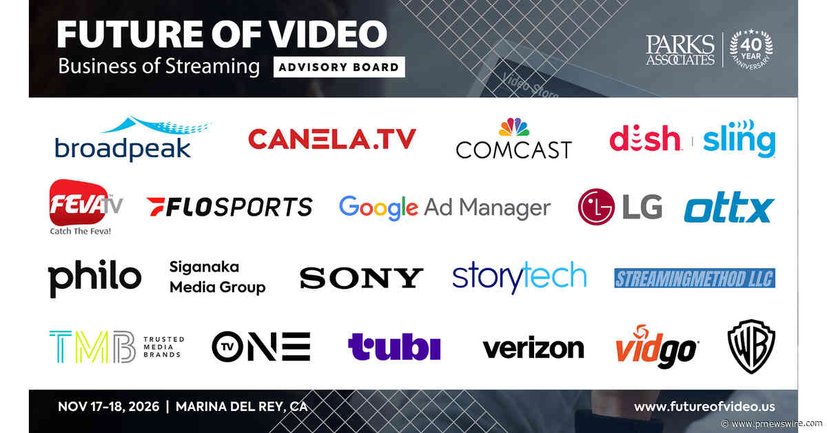 Parks Associates Announces Advisory Board and Roku Keynote for Ninth Annual Future of Video Executive Conference, November 17-18