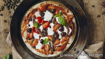 Lekkere pizza in de pan: Wrappizza met burrata, ansjovis, kappertjes en olijven