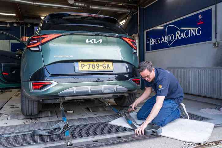 Onze Kia Sportage-occasionduurtester mag zijn spierballen tonen op de rollenbank
