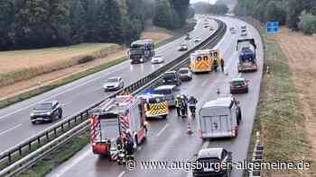 Auffahrunfall im Starkregen auf der A7 bei Illertissen: Verkehr staut sich in Richtung Norden