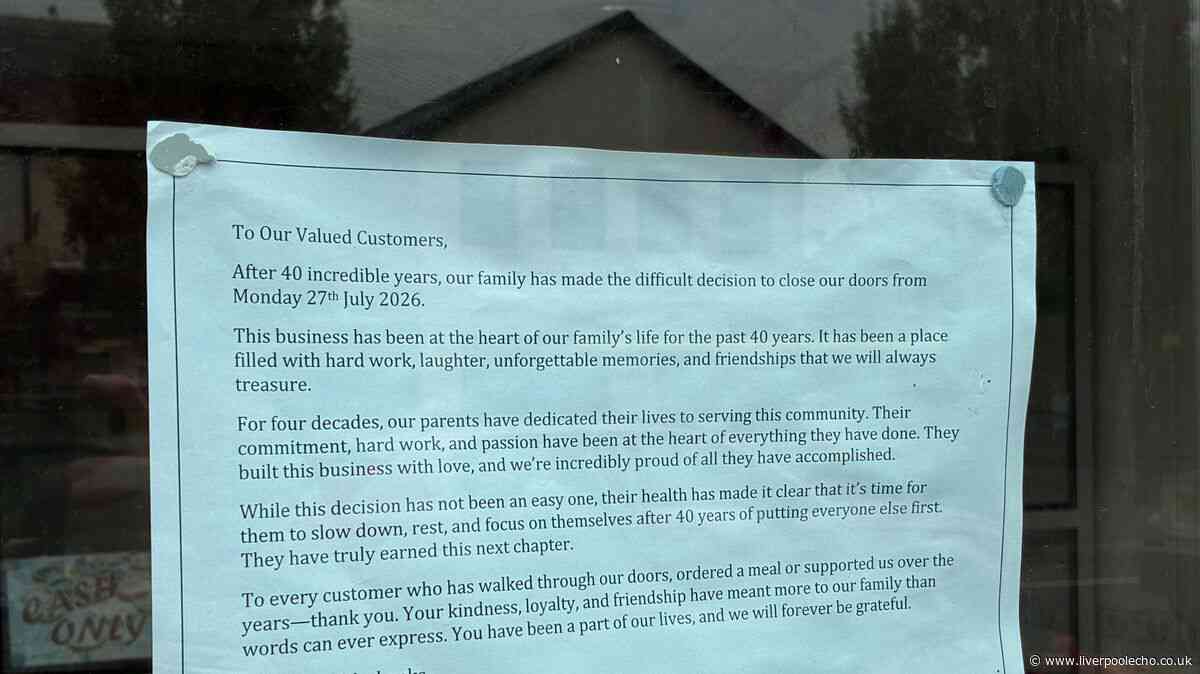 'End of an era' as 'best Rainford Chinese takeaway' closes after 40 years