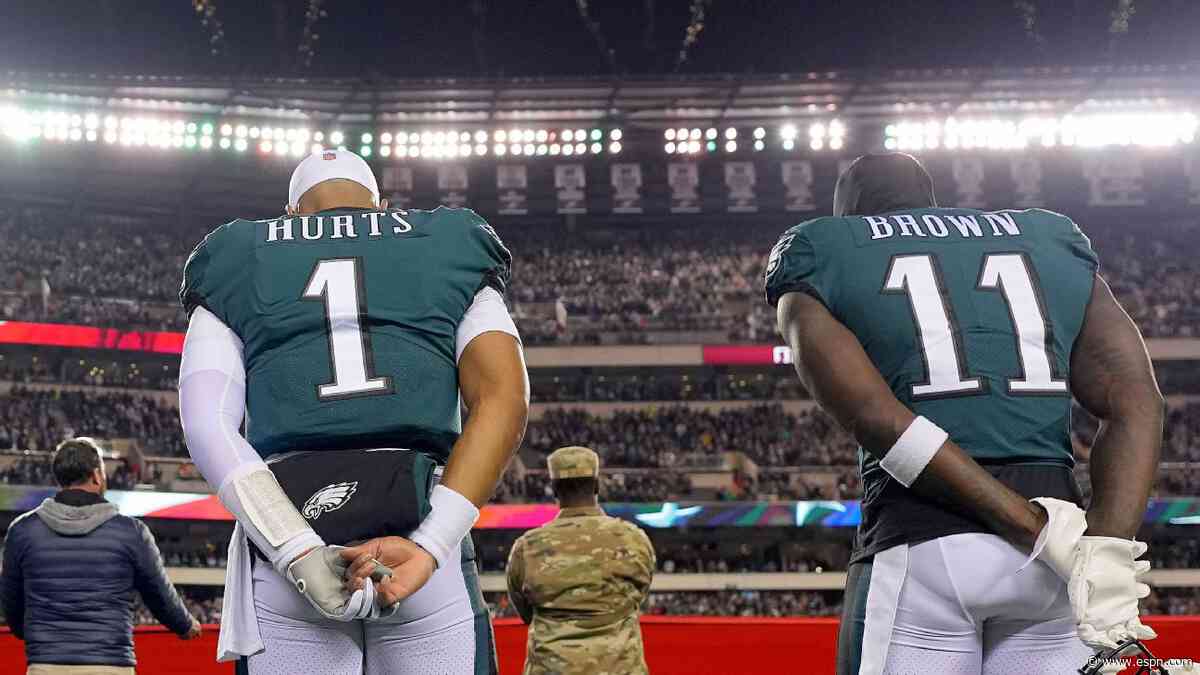 Brown, Hurts reunite briefly amid post-trade rift
