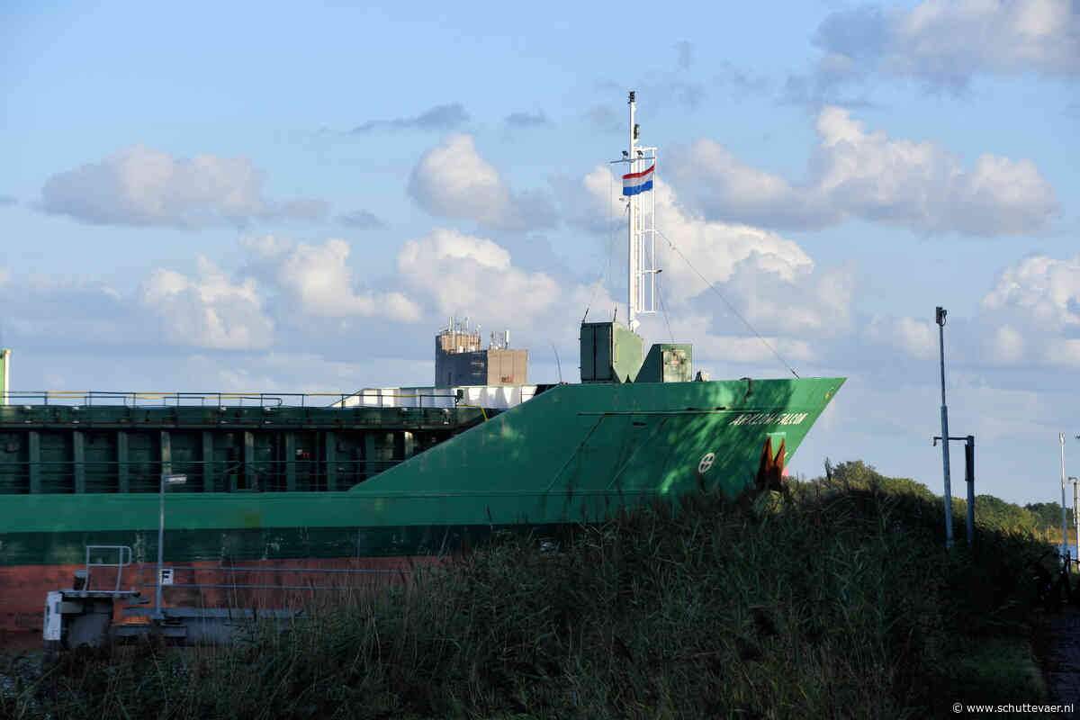 Arklow Falcon vaart zich vast in oever Kanaal Gent-Terneuzen