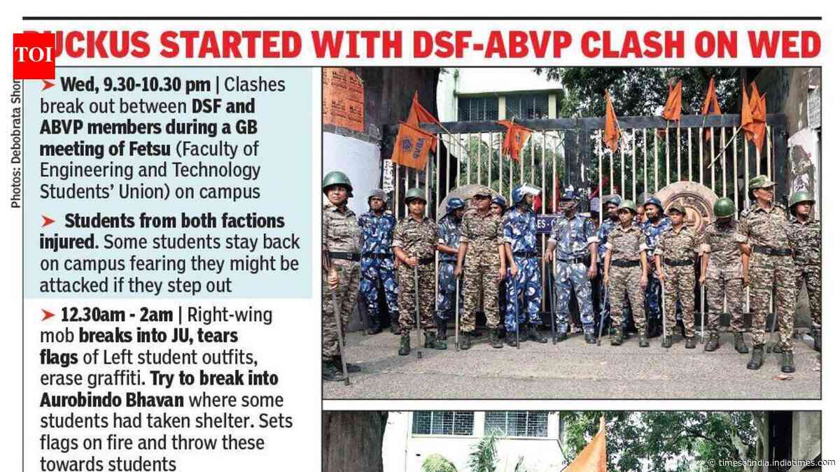 Violence &amp; vandalism rock JU, right-wing mob enters at night