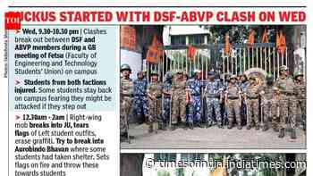 Violence &amp; vandalism rock JU, right-wing mob enters at night