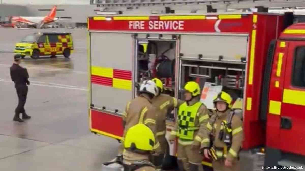 Fire engines race to meet easyJet flight in Manchester as passengers taken off flight