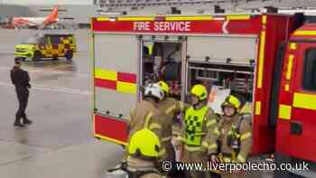 Fire engines race to meet easyJet flight in Manchester as passengers taken off flight