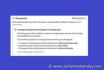 Meta removes option to exclude ad placements