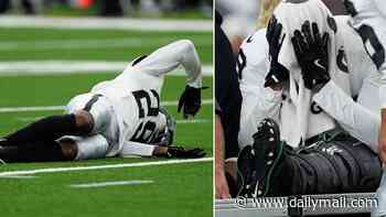 NFL star carted off the field after suffering concerning leg injury in major blow to Tom Brady's Raiders