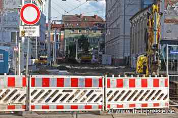 Bauarbeiten am Verkehrsknoten Neumarkt in Zwickau: Was sich seit Montag getan hat