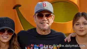 Matt Damon and wife Luciana pose in rare photo with all four daughters as they celebrate Gia's 18th birthday at Disneyland