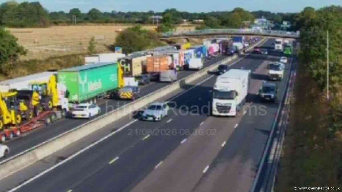 M6 live updates as lorry fire shuts Cheshire motorway