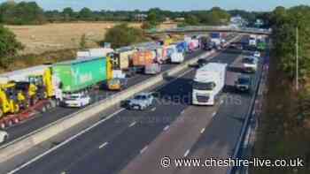 M6 live updates as lorry fire shuts Cheshire motorway