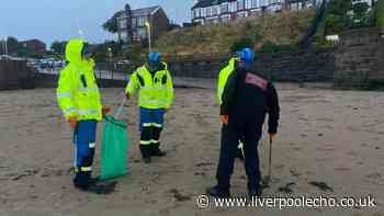 Warning as toxic 'waxy lumps' wash up on Wirral beach