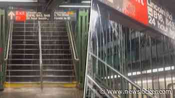 Noodweer treft New York: metrostation lekt door hevige regen