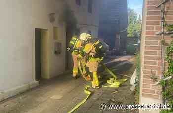 FW Grevenbroich: Feuer in Elsen - Feuerwehr verhindert Übergreifen auf Wohnhaus