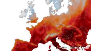 Europe's never-ending scorching summer: Timelapse reveals the vast swathes of the continent that have hit 40°C over the last four months