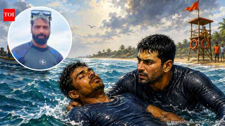 Udupi man spends 3 hours in Arabian Sea; Eshwar Malpe swims 5.6km to rescue him