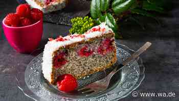 Ein Stück Sommer: Kuchen mit frischen Blaubeeren, Himbeeren und Johannisbeeren