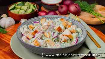 Knackig, cremig, proteinreich: Dieser einfache Tsatsiki-Hühnchen-Salat geht immer