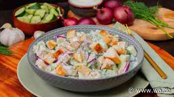 Knackig, cremig, proteinreich: Dieser einfache Tsatsiki-Hühnchen-Salat geht immer