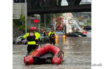 Chaos across Northeast as possible tornado hits beach and floods swallow cars