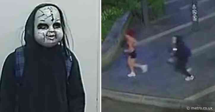 Man in Chucky doll mask ‘on the run’ after telling jogger ‘are you ready to die?’