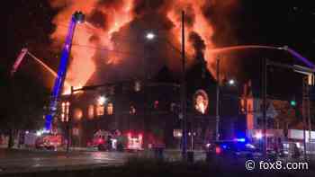LIVE LOOK: Historic church destroyed by fire