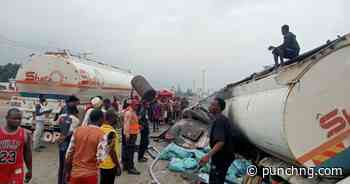 Two die as trucks collide, catch fire on Anambra road