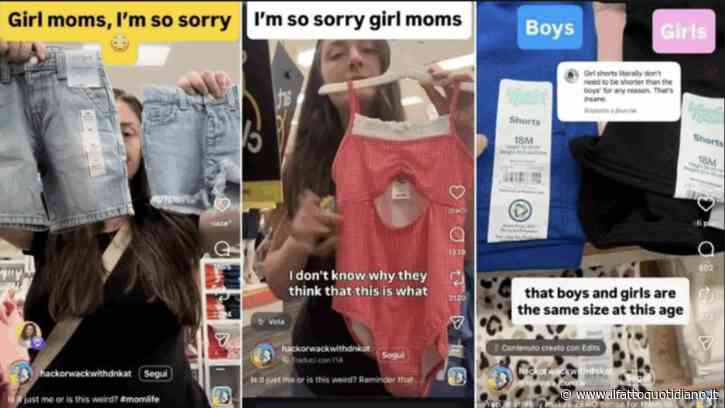 “Gli abiti per bambine sono più corti e più succinti di quelli per i bambini, anche le mutandine hanno meno stoffa. Mamme, vi sembra normale? Gli instillano un messaggio sottile”: la denuncia è virale