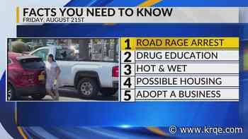 Road rage arrest, Drug education, Hot weather, Possible housing, Adopt a business