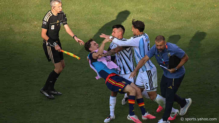FIFA suspends four players, one official for post-World Cup Final fracas between Argentina, Spain