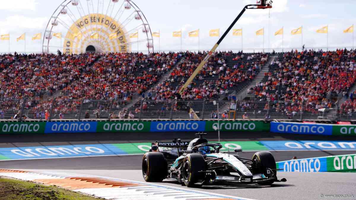 Russell takes sprint pole, Antonelli fifth at Dutch GP
