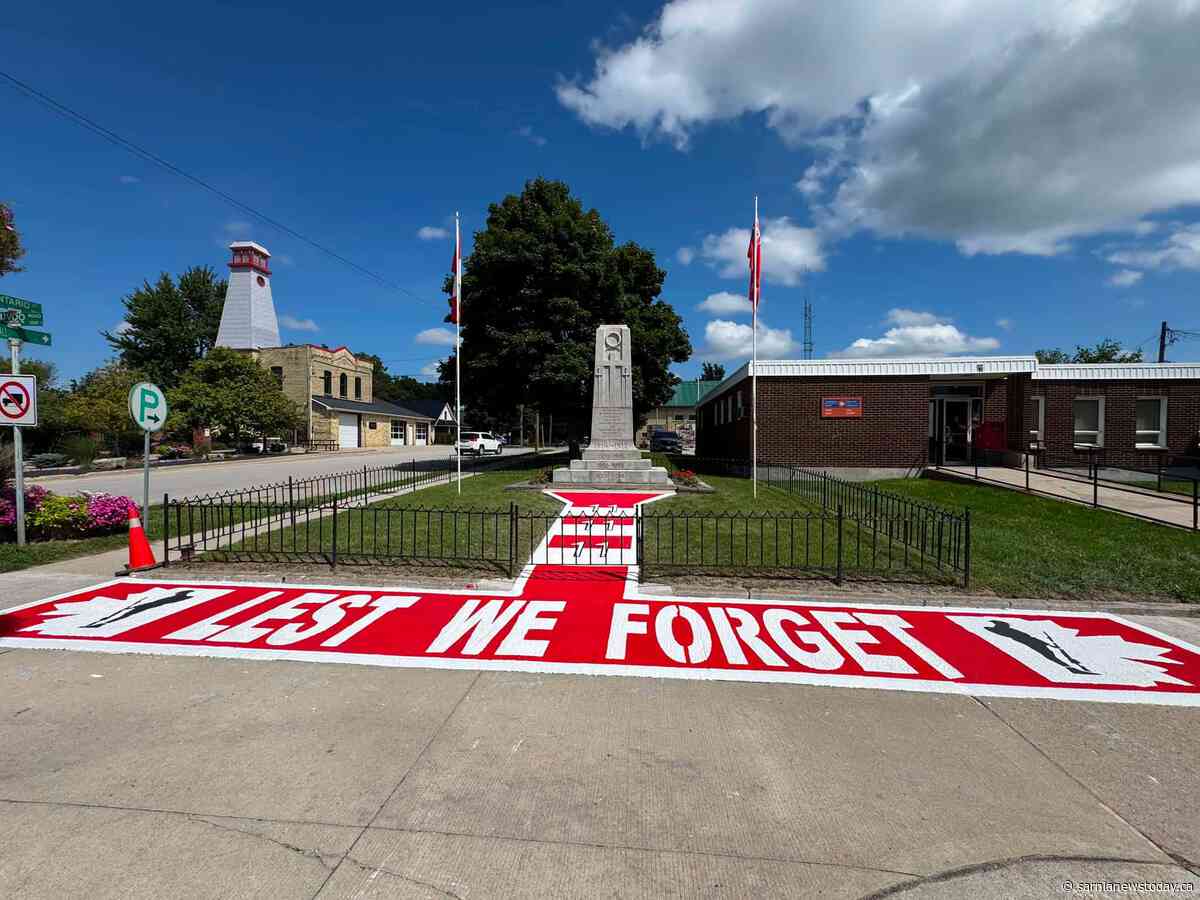 Warwick Township installs $6.4K commemorative sidewalk to honour veterans