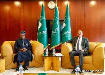 PHOTOS: AU chair, Obasanjo meet over continental peace, stability