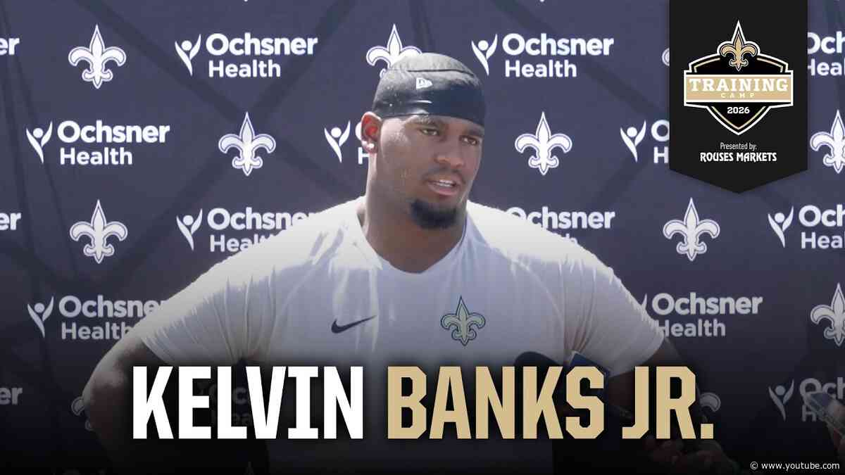 Kelvin Banks Jr. on facing Rams defensive line, team chemistry | Saints Training Camp 2026