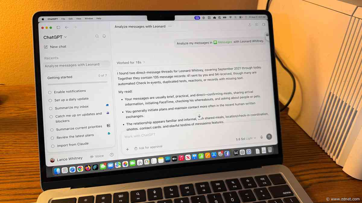 ChatGPT's new Mac plugin analyzed my iMessages - and I found it surprisingly useful