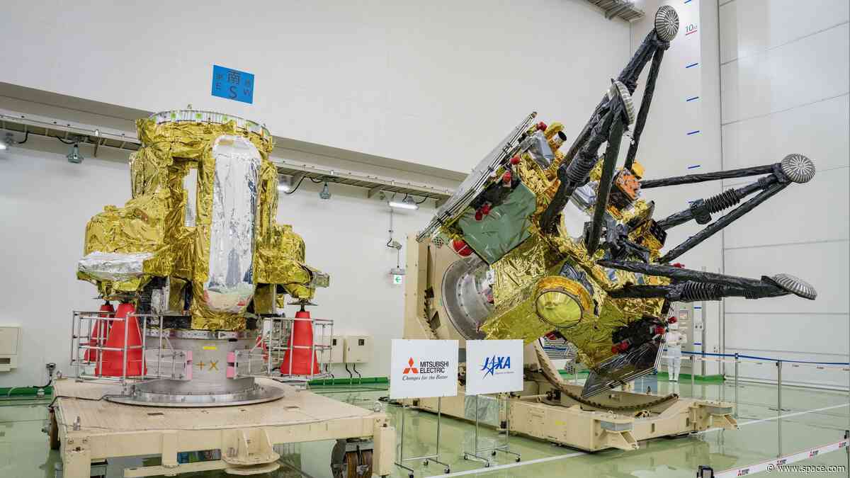 Japan unveils Mars moon sample-return spacecraft ahead of Oct. 19 launch (photos)